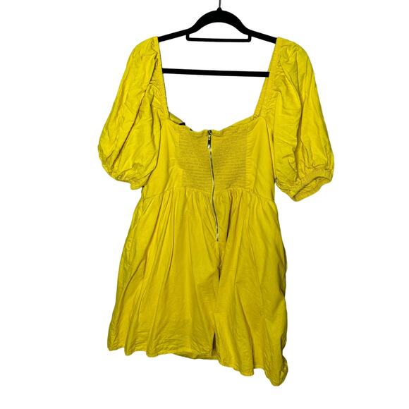 New York & Company Canary Yellow Linen Blend Mini Dress Women's Size XL - Picture 7 of 9